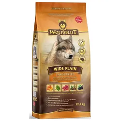WOLFSBLUT Wide Plain Large Breed Adult Trockenfutter für allergische Hunde großer Rassen mit Pferdefleisch und Süßkartoffeln 12,5 kg