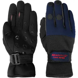 Angelhandschuhe Neopren 'wizard' | klappbare Fingerkuppen | Navy/Schwarz M