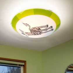 Decken Kinder Lampe Wand Beleuchtung Spiel Zimmer Motiv Zebra Muster Streifen grün grau EGLO 94457