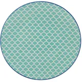 CreaTable 4er Set CreaTable Speiseteller Mediterran Ø 27 cm Steinzeug Blau, Grün Petrol