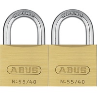 Abus - 55/40 40mm Messing Vorhängeschloss Gleichschließend 5401 - ABUKA02868 (Packung mit 2)