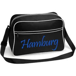 multifanshop Retrotasche - Hamburg - Schriftzug - Druck blau - Tasche