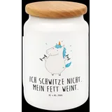 Mr. & Mrs. Panda Vorratsdose Einhorn Fitness - Weiß - Geschenk, Sport, Leckerlidose, Vorratsdosen Mehl, Küchenbehälter, Fitnessstudio, Vorratsbe... - Weiß