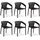 Homestyle4u Gartenstuhl Kunststoff schwarz 6er Set