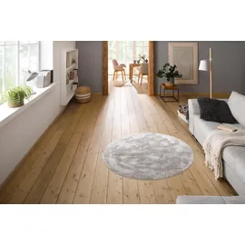MY HOME Hochflor-Teppich Malin, rund, Höhe: 43 mm, Uni-Farben, leicht glänzend, besonders flauschig durch Mikrofaser grau Ø 190 cm x 43 mm