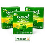Equal Monk Fruit Süßstoff Zuckerersatz 100% Natürlich Vegan 3 x 40er 60 g