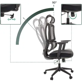MyBuero ERGOMY | Stoff / Netz | Rahmen: Schwarz - Home Office Bürostuhl Schwarz