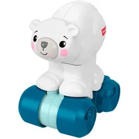 Mattel Fisher-Price Eisbär zum Hinterherkrabbeln, Aktivitätskrabbelspielzeug für Baby