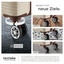 Tectake Reisekofferset 13-tlg. beige/weiß