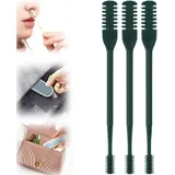 Nasenhaarschneider, Nasal Hair Cutter 2024 New, Doppelseitiges Nasenhaarmesser, Nasenlochhaarentferner-Werkzeug,Ohne Strom, Hygienisch (Dark Green, 3)