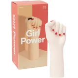 doiy - Moderne dekorative Vase - Design in Form Einer kämpferischen Faust - Hergestellt aus Keramik - Blumenvase - Dekorativer Blumenhalter - Weiß - 12,9x10,7x26 cm