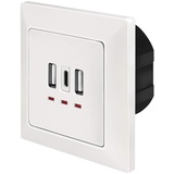 Logilink PA0254 Unterputz-Dose mit USB-Ladeausgang Weiß