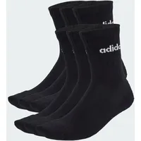 Adidas Linear gepolsterte Crew Socken im 6er-Pack SCHWARZ|WEISS 43-45