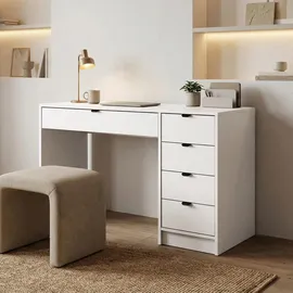 beautysofa SCHREIBTISCH Malta mit 5 Schubladen, mit Griffen, Weiß