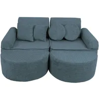 MeowBaby Kindersofa,, Türkis, Textil, 120x25x60 cm, Kinder- & Jugendzimmer, Kindermöbel, Kindersitzmöbel & -tische, Kindersessel & -sofas