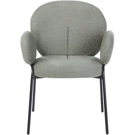 Beliani Esszimmerstuhl 2er Set ELY Bouclé Hellgrün