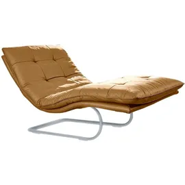 W.Schillig Relaxliege daily dreams Leder 95 x 91 x 170 cm Gelb mit Kissen