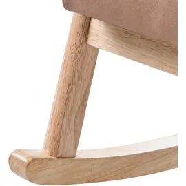 Beliani Schaukelsessel LEKNES Kunstleder 63 x 78 x 96 cm Braun