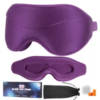 Schlafmaske Frauen Herren, Schlafbrille Damen bequem 3D Schlafmasken mit verstellbarem Stirnband und Ohrstöpsel, Atmungsaktiv Schlafbrille Herren bequem wiegt nur 35 g,Augenmaske Sleep Mask für Reisen