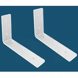 MLOQI 2 stück Regalhalterung, Regalwinkel Schwerlast, Regalhalter Metall, Schwerlastwinkel Wandhalterung Winkel Regal, 0,5 cm Dick Regalträger, Tragkraft 50 KG (Weiß 15 cm)