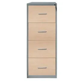 Gürkan Hängeregistraturschrank silber, ahorn 4 Schubladen 40,0 x 62,0 x 132,0 cm