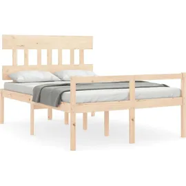 vidaXL Seniorenbett mit Kopfteil Massivholz
