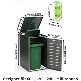 MuCoLa Mülltonnenbox Mülltonnenverkleidung Abfallbehälter Müllbox 1er