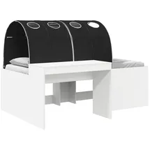 vidaXL Hochbett mit Schreibtisch für Kinder 90 x 200 cm Holz weiß/schwarz