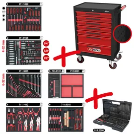 KS Tools ECOline mit 7 Schubladen und 598 Premium-Werkzeugen,