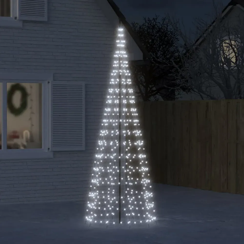 LED-Weihnachtsbaum für Fahnenmast 550 LEDs Kaltweiß 300 cm