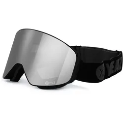 YEAZ Skibrille APEX Magnet-Ski-Snowboardbrille Silber/Schwarz