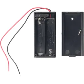 AccuCell Batteriehalter für 2x Mignon AA mit An/Aus Schalter Schwarz