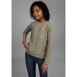 Kidsworld Langarmshirt Shirt in Leo-Optik Modischer Animal-Print schwarz 104/110