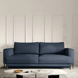 Dreisitzer Sofa Sofa in Dunkelblau aus Webstoff