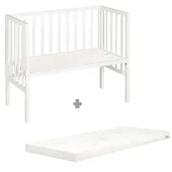 roba Beistellbett safe asleep® 2 in 1 weiß + Matratze, 45x90 cm