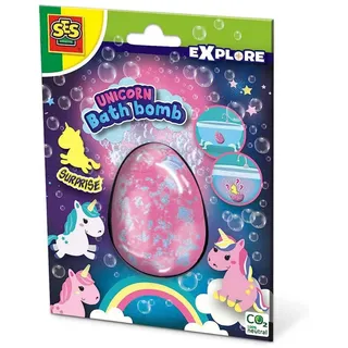 SES Creative 25126 - Einhorn Badebomben surprise, Schöne, große Badebombe (160 g), Überraschung für Kinder,kosmetisch getestet