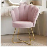 LuxusKollektion Cocktailsessel Polstersessel Samt Blütenblatt Metallbeine 150KG Rosa rosa