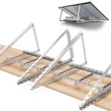 2 Sets Solarmodul Halterung zur Beschwerung - 0% MwSt│Halterung für Solarmodule bis zu 114.5 cm│Robuste Solarpanel Halterung│Einstellbarer Neigungswinkel 0° - 90°│Flachdach, Balkonkraftwerk, Wand