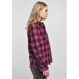 URBAN CLASSICS Hemd Ladies Turnup Checked Flanell Shirt Wildviolet/Black L