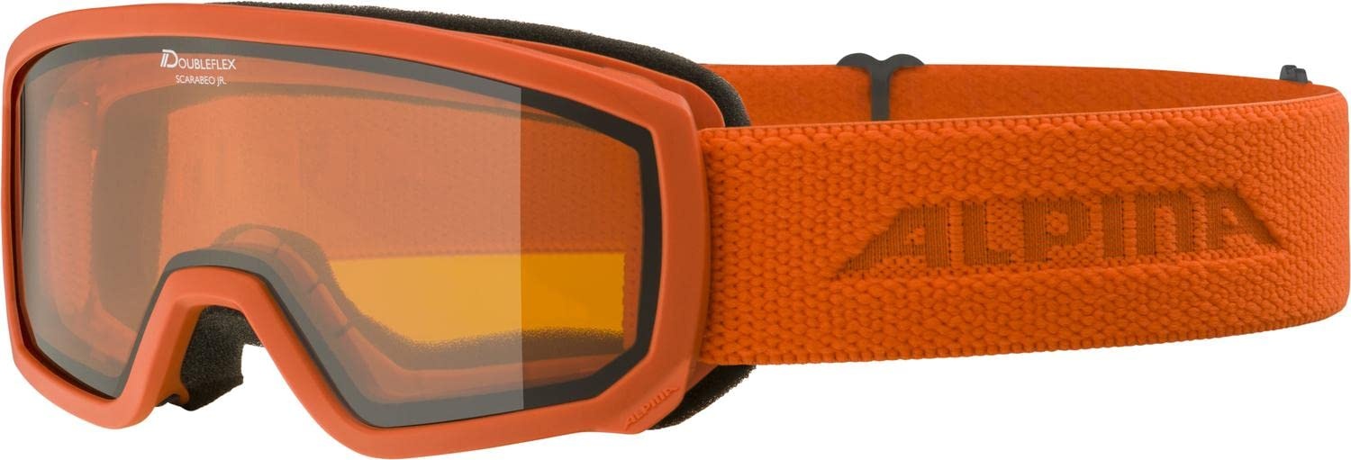 ALPINA SCARABEO JR. - Beschlagfreie, Extrem Robuste & Bruchsichere OTG Skibrille Mit 100% UV-Schutz Für Kinder, pumpkin matt, One Size