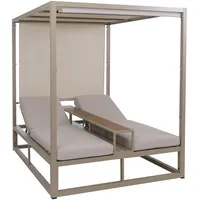 Mendler Alu Lounge-Gartenliege Sonnenliege Daybed beige