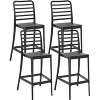Beliani Barstuhl 4er Set 2 in 1 Kunststoff 2 x 1 Schwarz