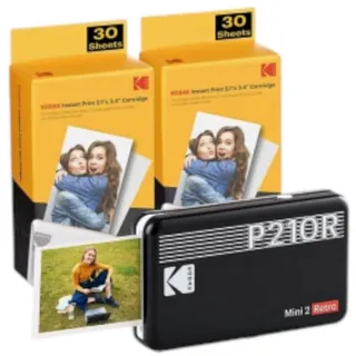 Kodak Mini 2 Retro schwarz + 60 Sheets Bundle