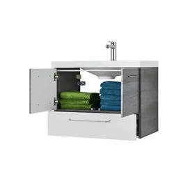 Sconto Waschtischunterschrank Onda 96 x 51 cm Grau/Weiß/Mehrfarbig
