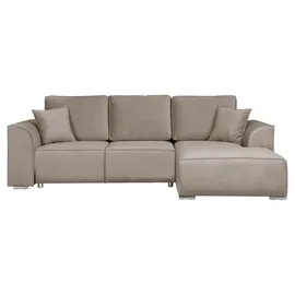 OTTO home Ecksofa OTTO HOME "BEATRICE optionale Schlafsofa mit Bettkasten, B/T/H: 265/170/86 cm", grau (taupe), B:265cm H:86cm T:170cm, 100% Polyester, Sofas, Ecksofa, L-Form, wahlweise auch mit Bettfunktion und Bettkasten