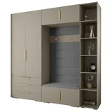 ABIKS MÖBEL Kompaktgarderobe INOVA 1 SATZ 10 Möbelset, Garderobe mit Kleiderstange und Regalen