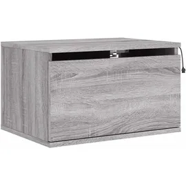 vidaXL Wand-Nachttische mit LED-Leuchten 2 Stk. Grau Sonoma