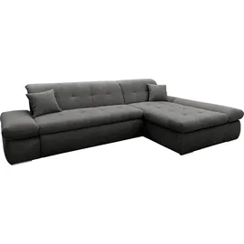 DOMO collection Ecksofa »Moric, L-Form, XXL-Sofa - Breite 300cm«, wahlweise mit Bettfunktion und Armteilverstellung, Cord grau