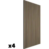 Tectake Wandpaneel Akustik Eiche Dunkel 4 St. 50 x 110 cm