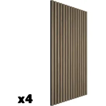Tectake Wandpaneel Akustik Eiche Dunkel 4 St. 50 x 110 cm